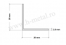 Cornier aluminiu 20x20x2.0 mm 1